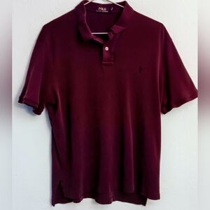 Polo Ralph Lauren Short Sleeve Polo Shirt Mens Collared Dark Burgundy  XL